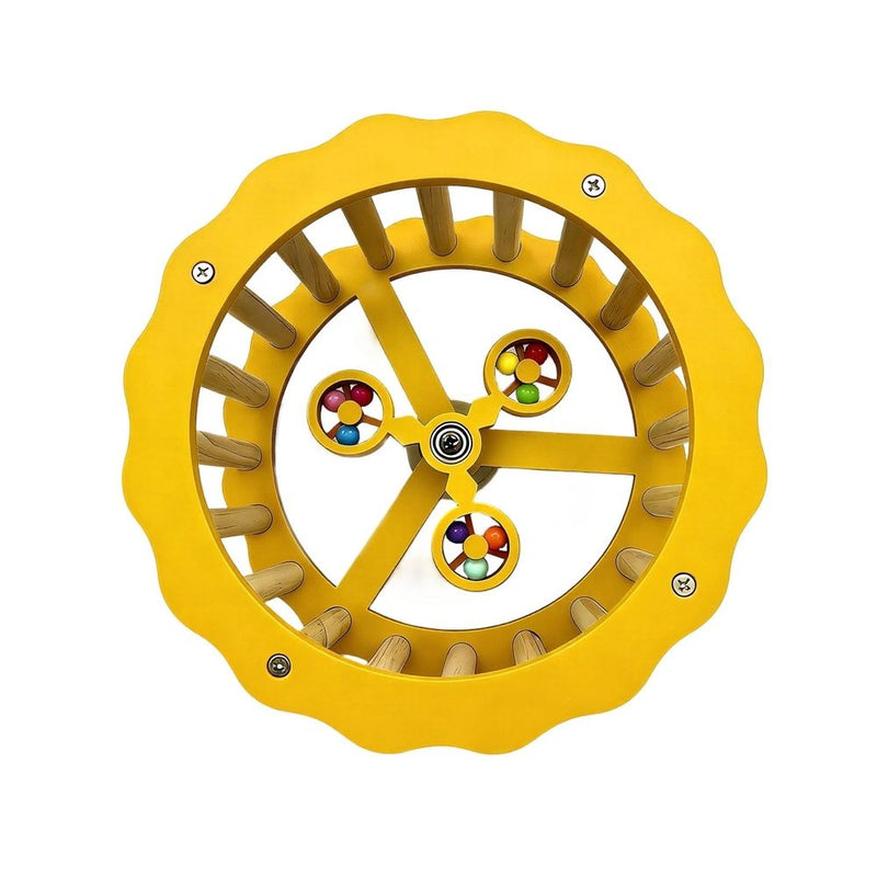 Bird Stand Interactive Wooden Exercise Wheel, Parrot Intelligence Puzzle Enrichment Playground, Snuffle Toy for Small Dogs and Chew for Keeping Busy