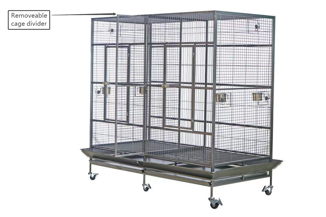 🐣 XXXL 195cm Double Bird Cage & Aviary – With Divider & Wheels 🦜🌈