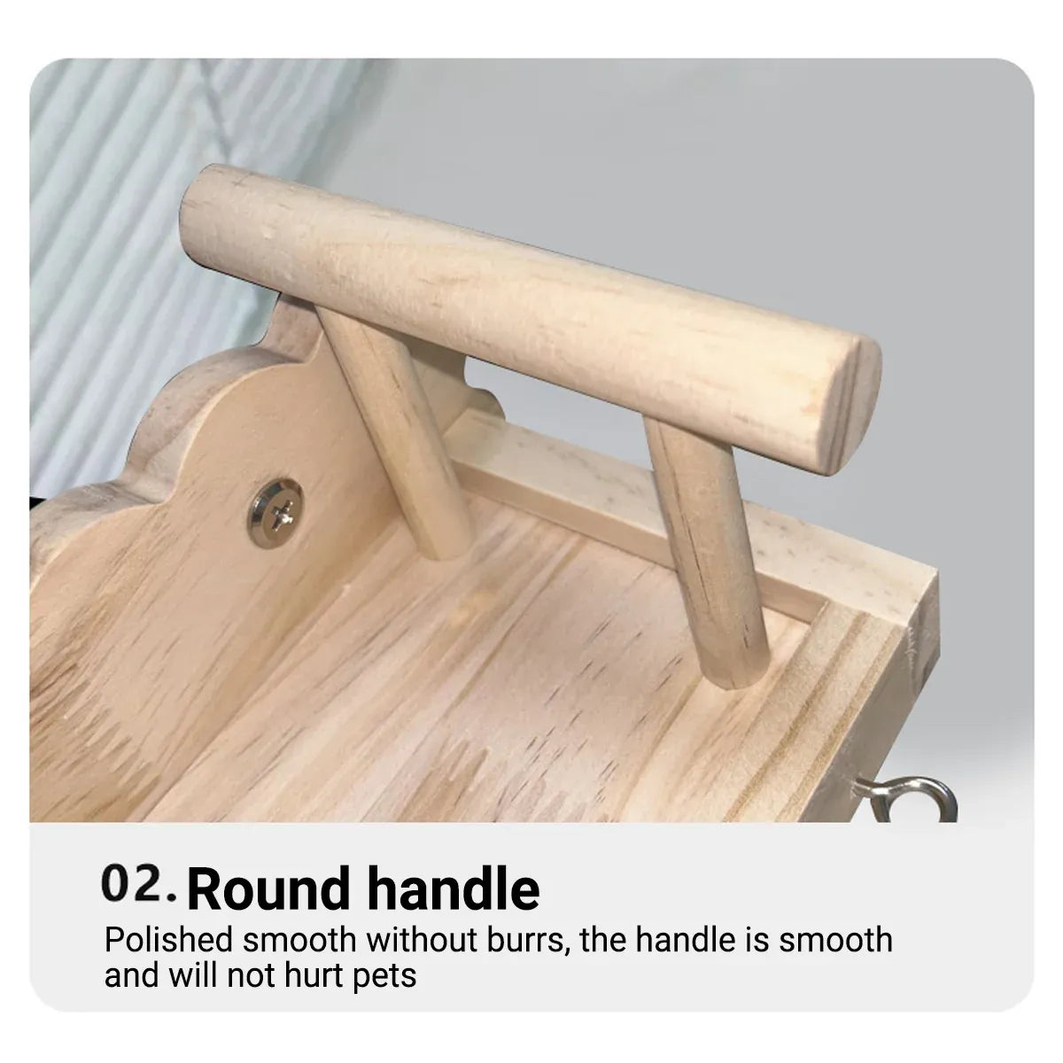 Birdie Wooden Climbing Ladder & Resting Platform – Natural Bird Playground 🐣💕