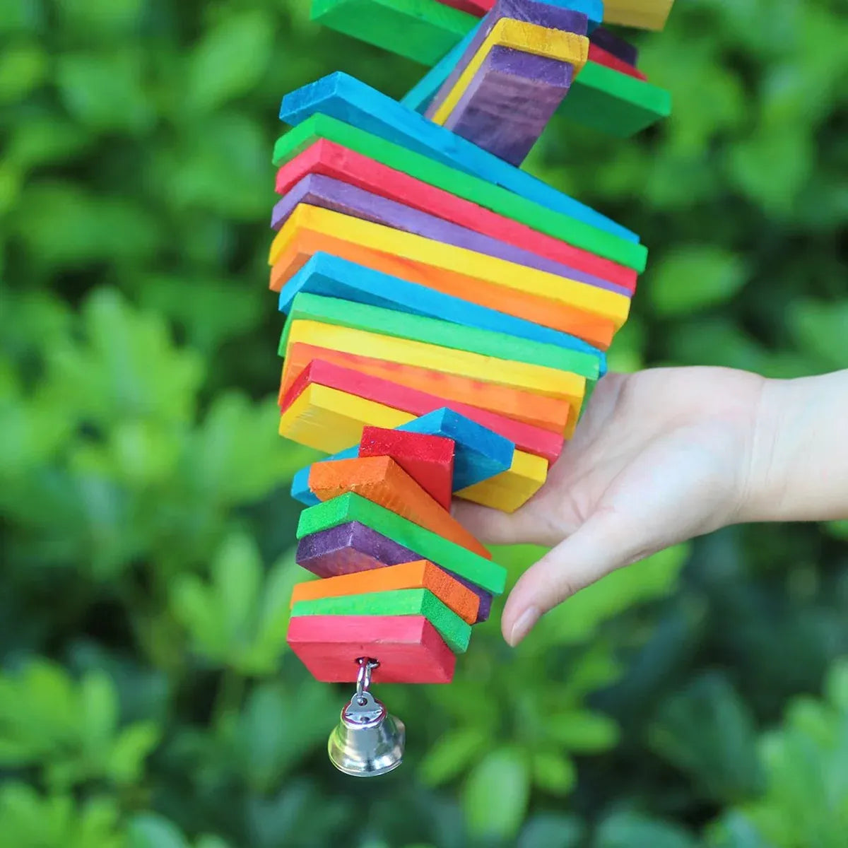 Baby Beaks Rainbow Chew Tower 🌈🐣 | Multi-Layer Wooden Parrot Shredding Toy