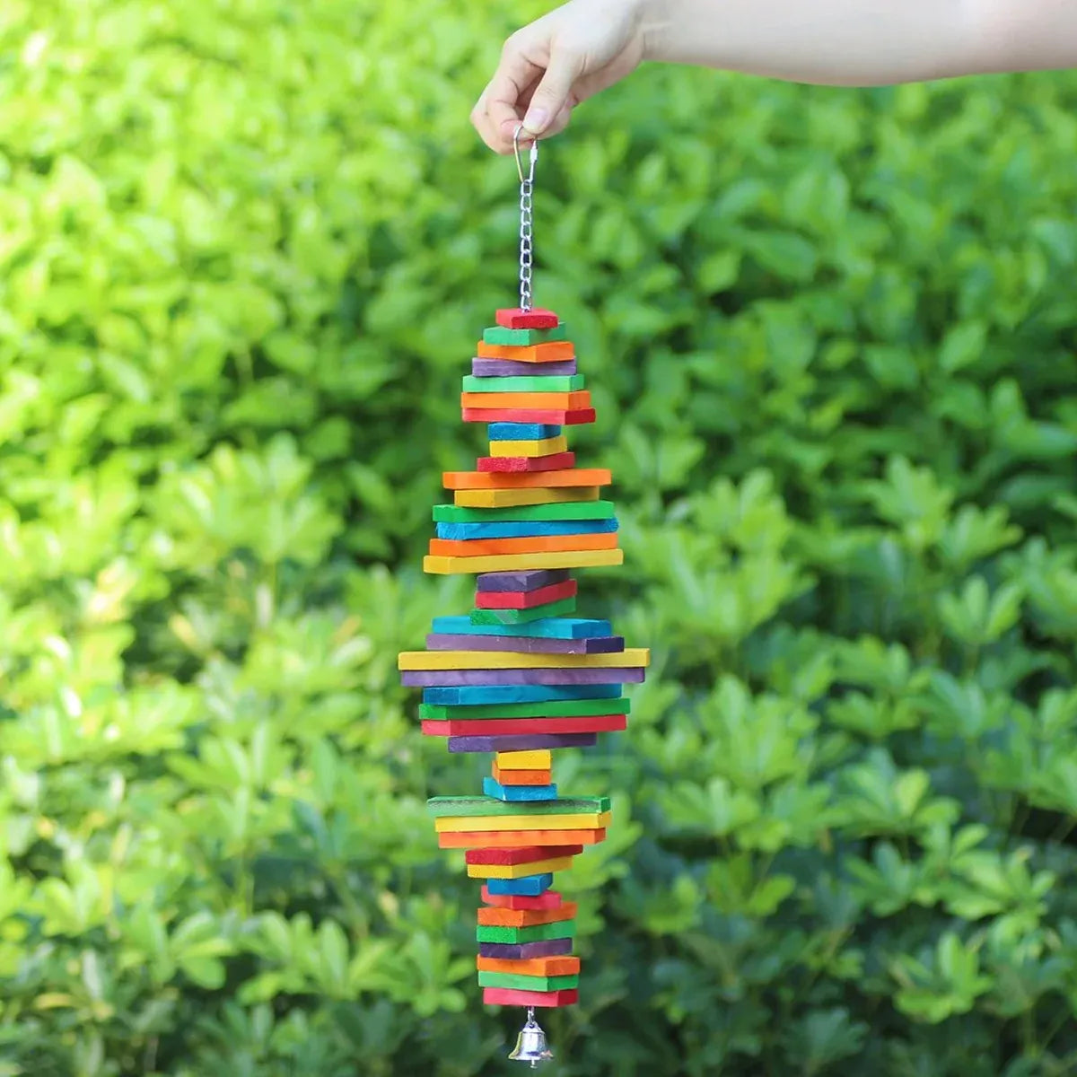 Baby Beaks Rainbow Chew Tower 🌈🐣 | Multi-Layer Wooden Parrot Shredding Toy