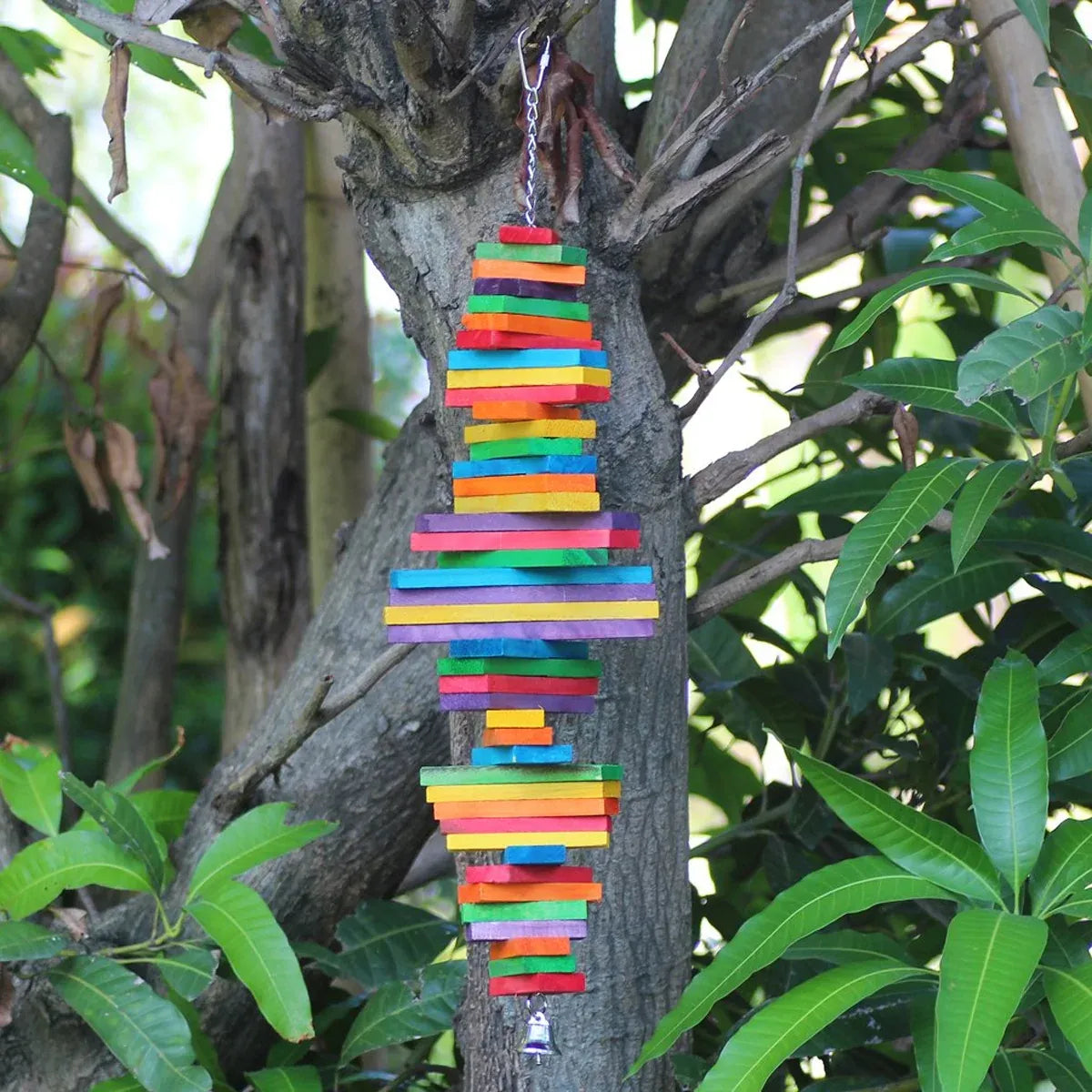 Baby Beaks Rainbow Chew Tower 🌈🐣 | Multi-Layer Wooden Parrot Shredding Toy