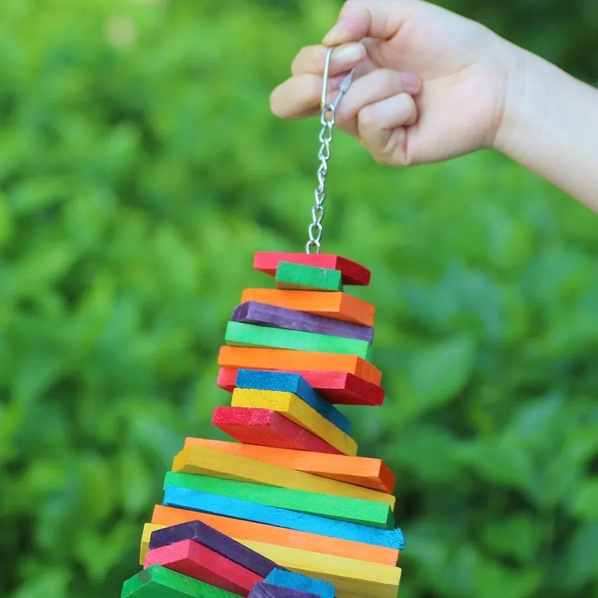 Baby Beaks Rainbow Chew Tower 🌈🐣 | Multi-Layer Wooden Parrot Shredding Toy