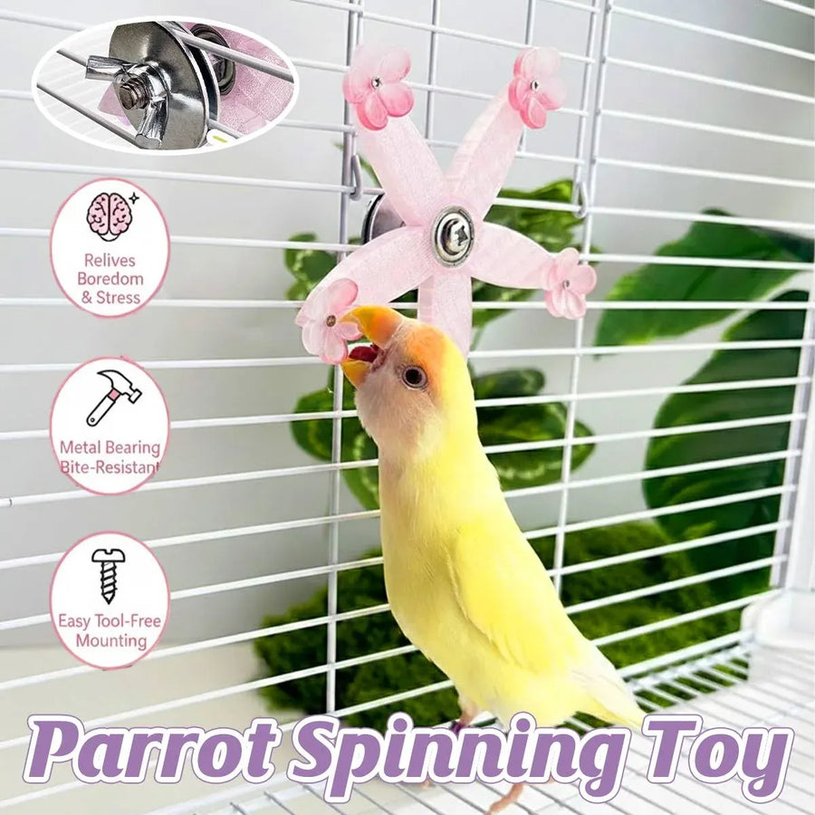 Baby Beaks Pink Petal Spinner 🌸💕 | 360° Interactive Spinning Bird Toy