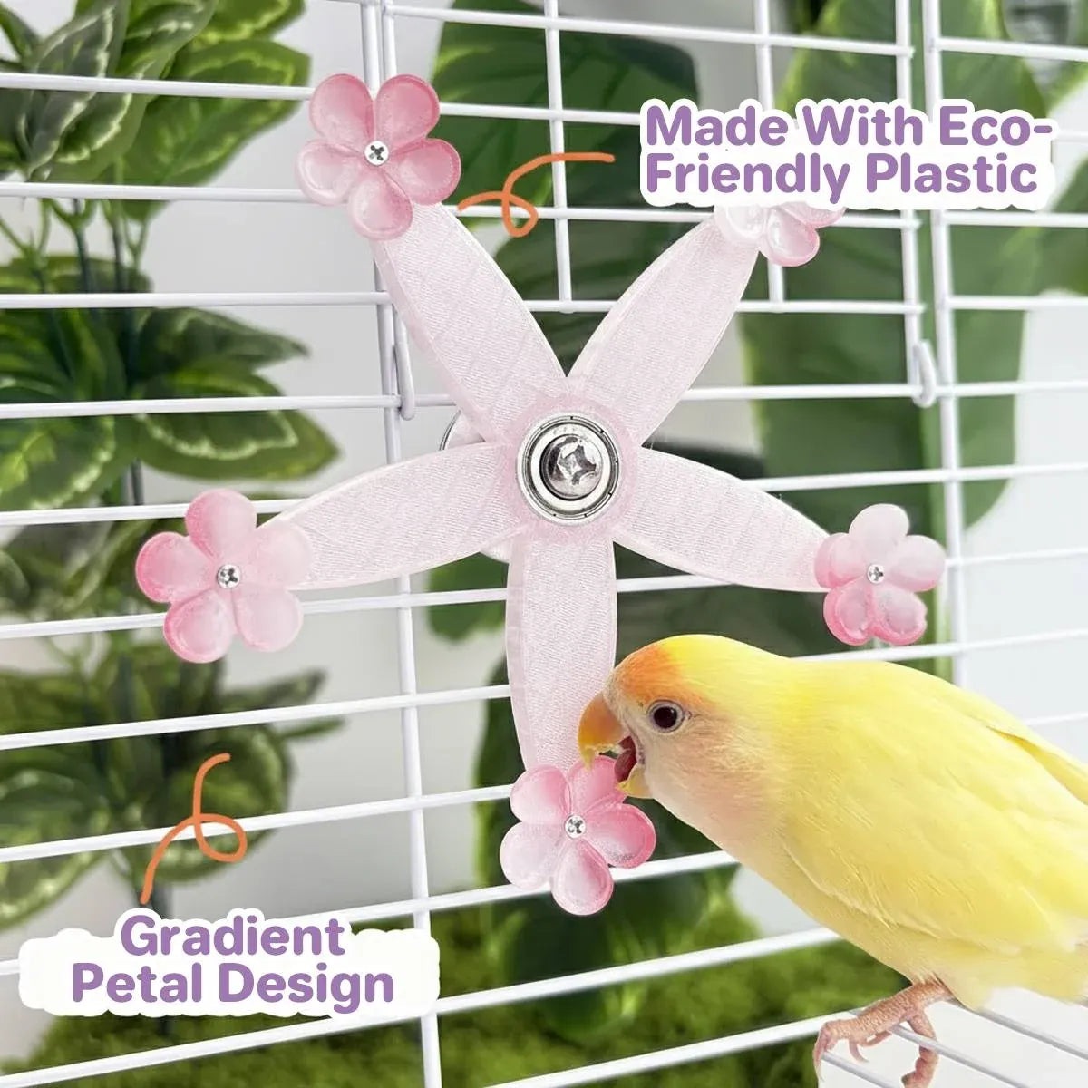 Baby Beaks Pink Petal Spinner 🌸💕 | 360° Interactive Spinning Bird Toy