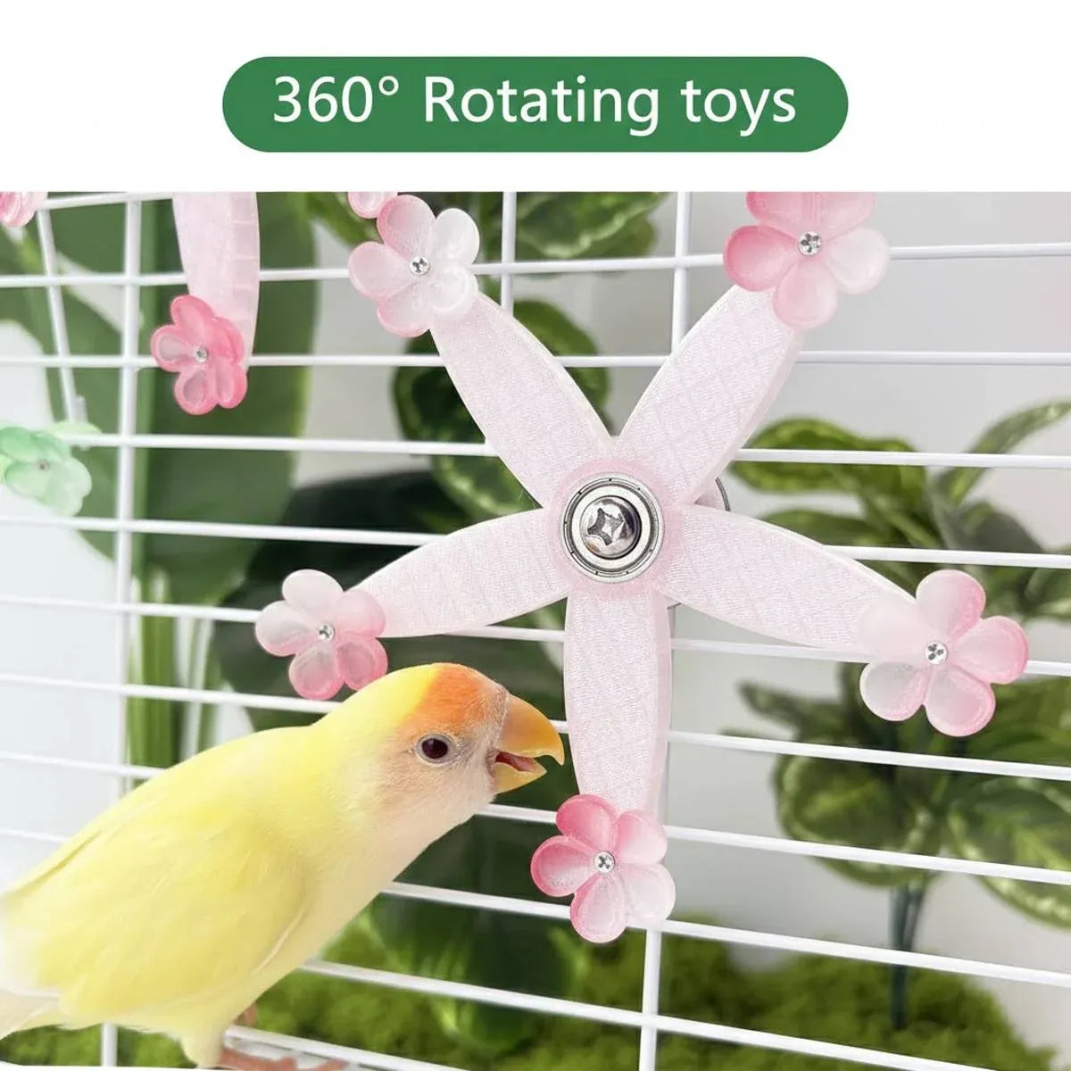 Baby Beaks Pink Petal Spinner 🌸💕 | 360° Interactive Spinning Bird Toy