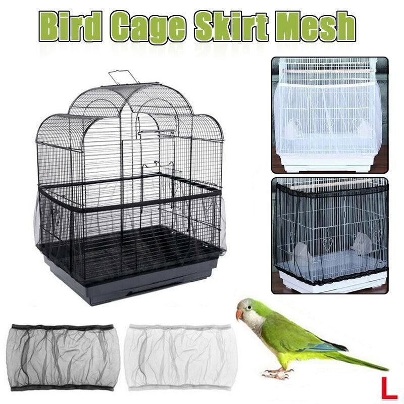 Large Bird Cage Seed Catcher Mesh Skirt – Adjustable Nylon Guard 🐣