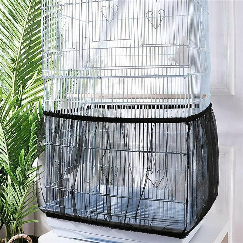 Large Bird Cage Seed Catcher Mesh Skirt – Adjustable Nylon Guard 🐣