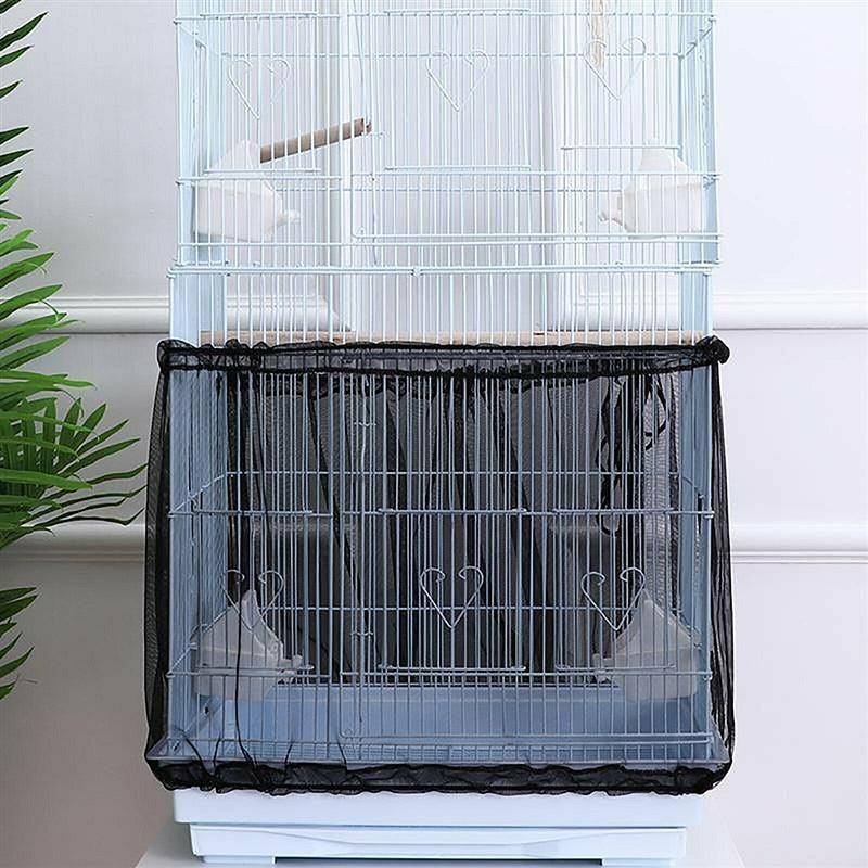 Large Bird Cage Seed Catcher Mesh Skirt – Adjustable Nylon Guard 🐣