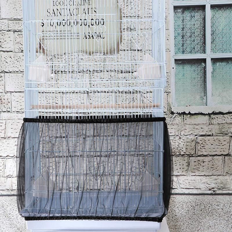 Large Bird Cage Seed Catcher Mesh Skirt – Adjustable Nylon Guard 🐣