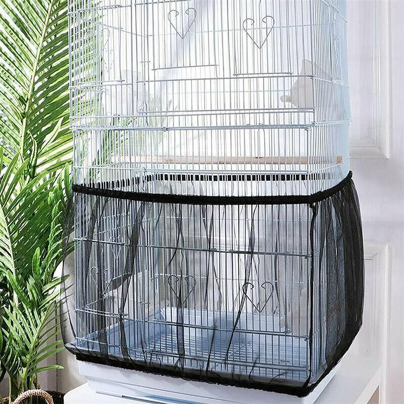 Small Bird Cage Seed Catcher Mesh Skirt – Adjustable Nylon Guard 🦜🌈