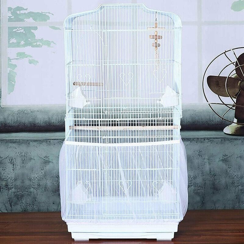 Small Bird Cage Seed Catcher Mesh Skirt – Adjustable Nylon Guard 🦜🌈