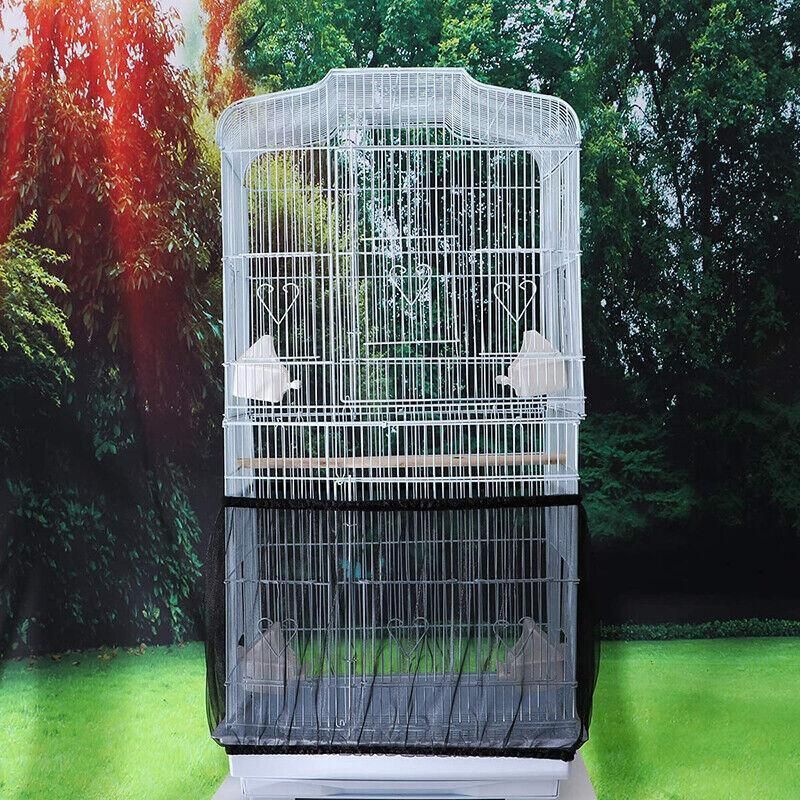 Small Bird Cage Seed Catcher Mesh Skirt – Adjustable Nylon Guard 🦜🌈