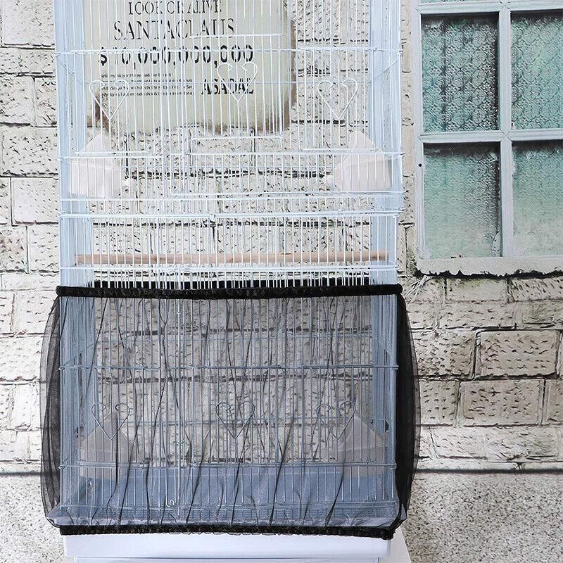 Small Bird Cage Seed Catcher Mesh Skirt – Adjustable Nylon Guard 🦜🌈