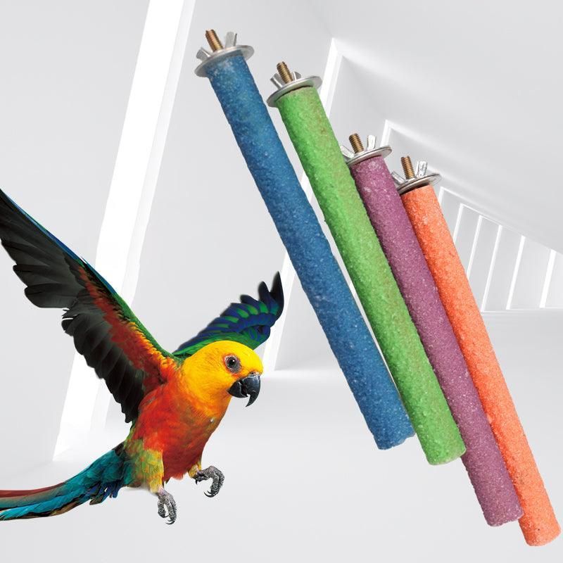 5 Sizes Colorful Pet Bird Cage Perches Stand Platform Chew Toy For Parrot Bites - 30CM