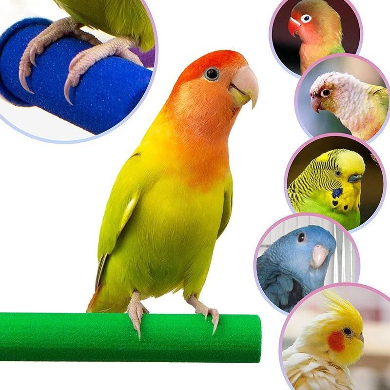 5 Sizes Colorful Pet Bird Cage Perches Stand Platform Chew Toy For Parrot Bites - 30CM
