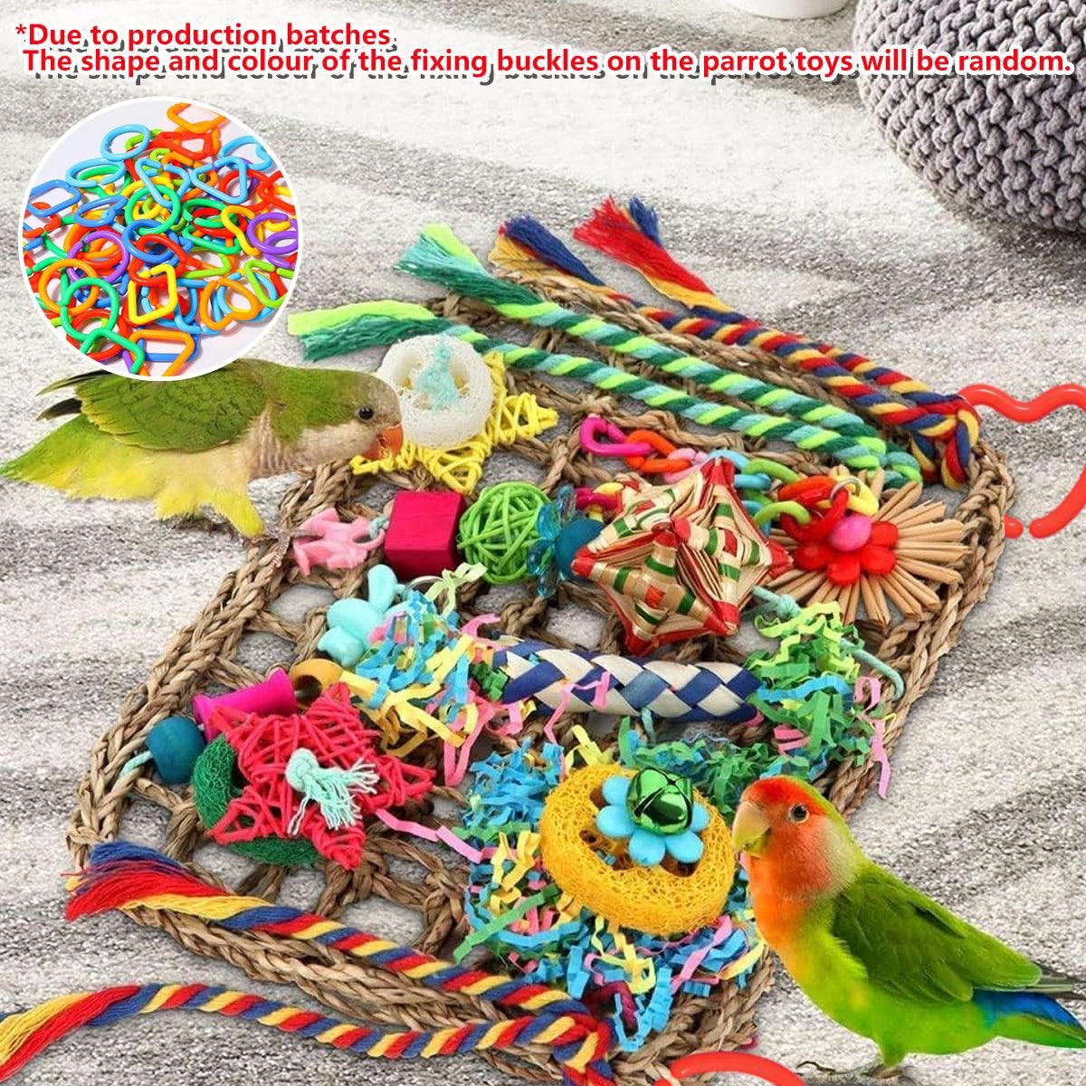Rainbow Birdie Climbing Net – Colourful Hanging Enrichment Playground 🌈🐣💕