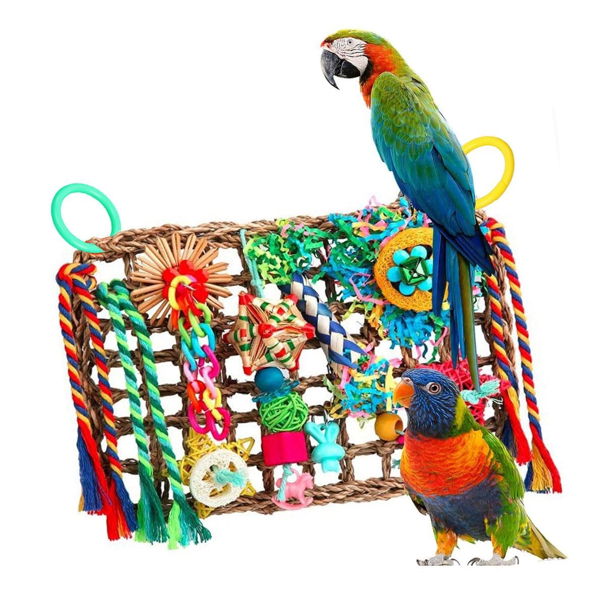 Rainbow Birdie Climbing Net – Colourful Hanging Enrichment Playground 🌈🐣💕