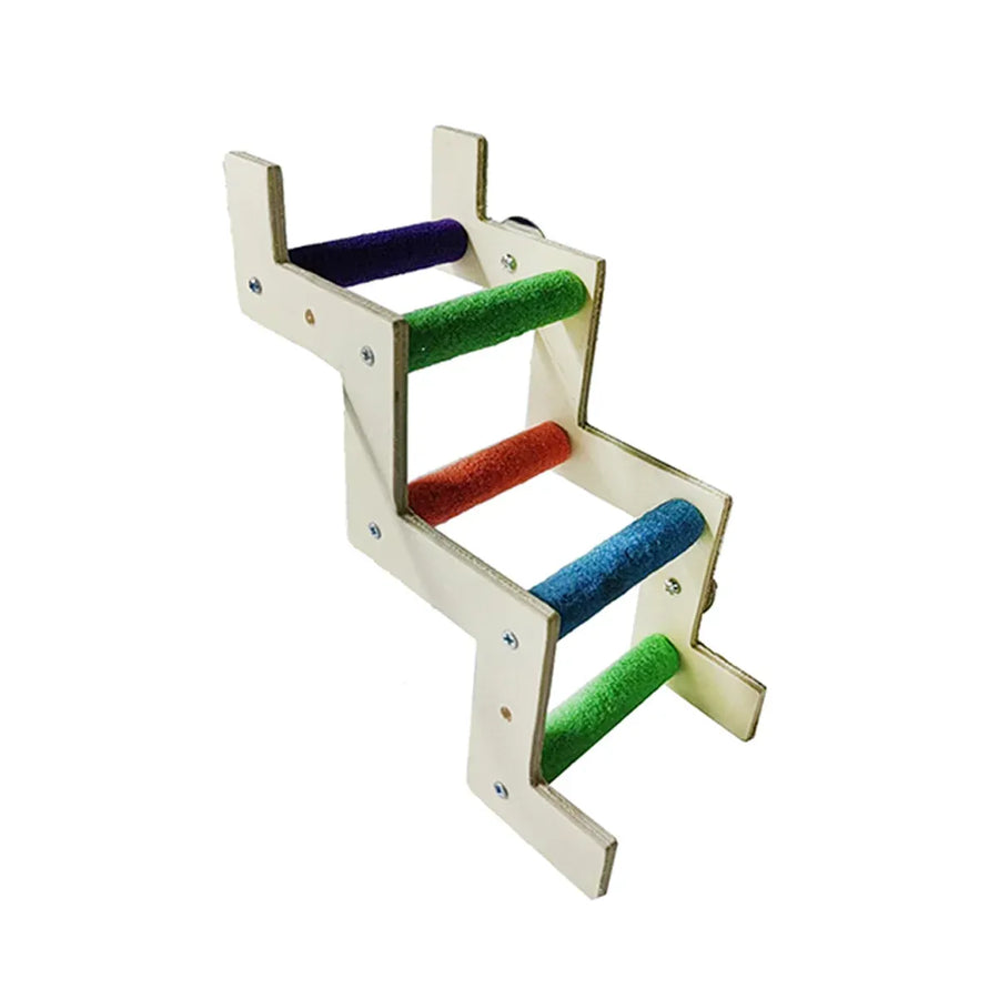 Rainbow Birdie Wooden Climbing Ladder – Hanging Adventure Playground 🐣💕