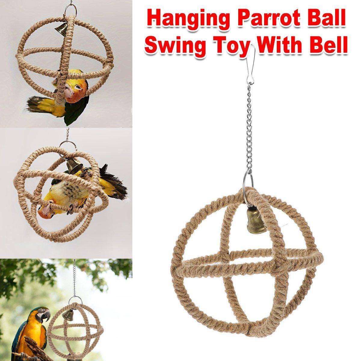 Parrot Chew & Swing Toy – Hanging Bird Enrichment Hoop 🦜🌈