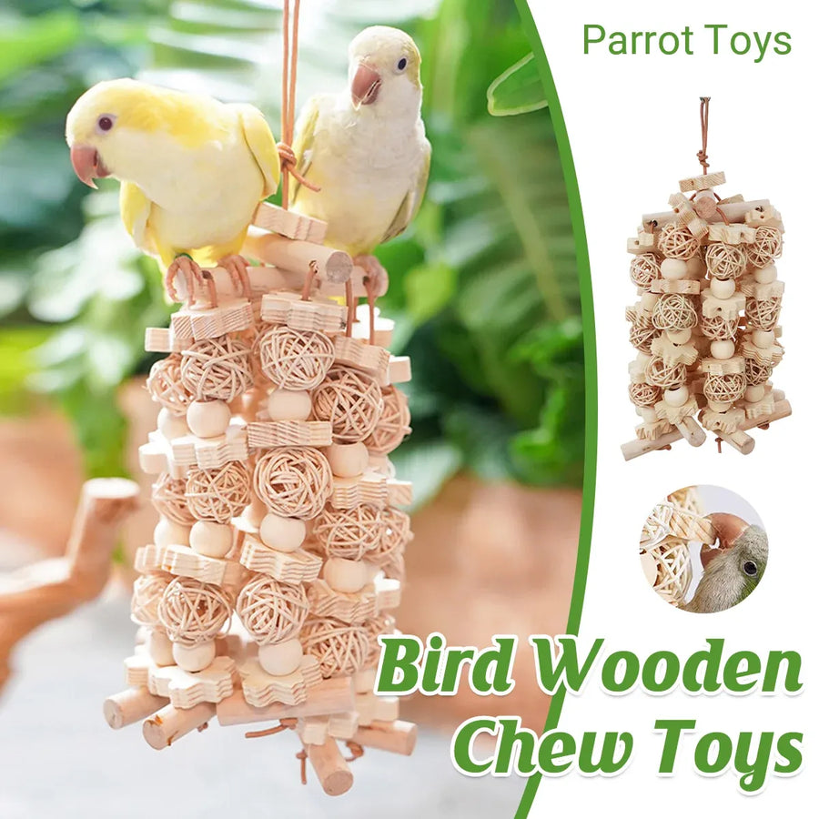 Natural Rattan Birdie Chew Toy – Hanging Shredding & Enrichment Fun 🐣💕