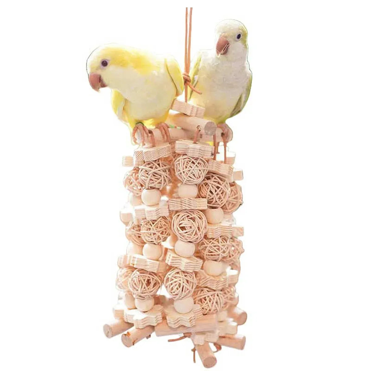 Natural Rattan Birdie Chew Toy – Hanging Shredding & Enrichment Fun 🐣💕
