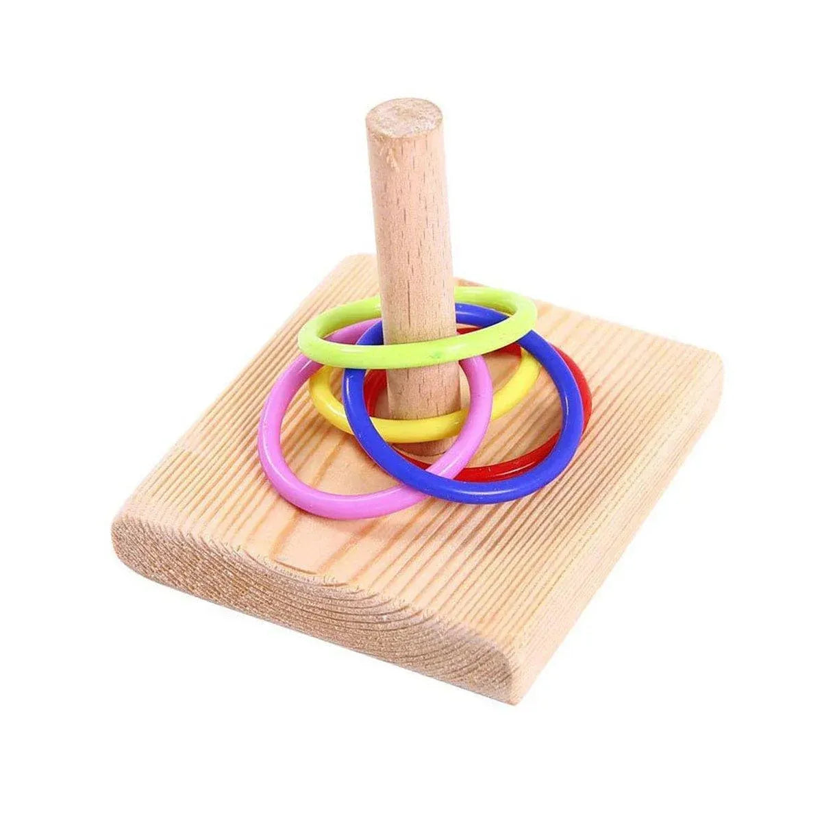 Interactive Bird Ring Stacking Toy – Parrot Training & Puzzle Enrichment Set 🦜🌈